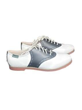 Eastland Women's Sadie Black/White Leather Saddle Oxford Shoes, 9